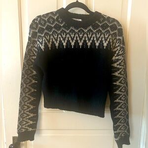 Vanessa Bruno fair isle alpaca wool blend metallic thread sweater